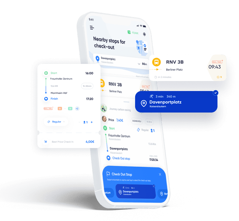 Mobility budget controls displayed beside the eTarif app